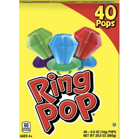 Bazooka Ring Pops, Variety Pack, 40 ct