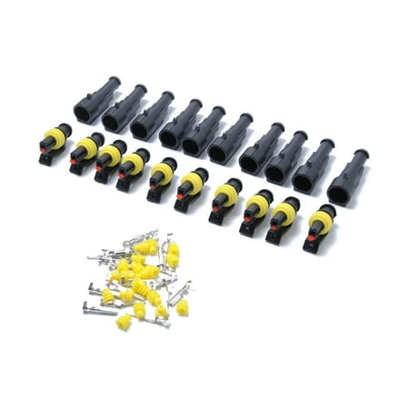 

10Kits Waterproof 1 Pin Way Electrical Terminal Wire Connector Plug Socket Kit