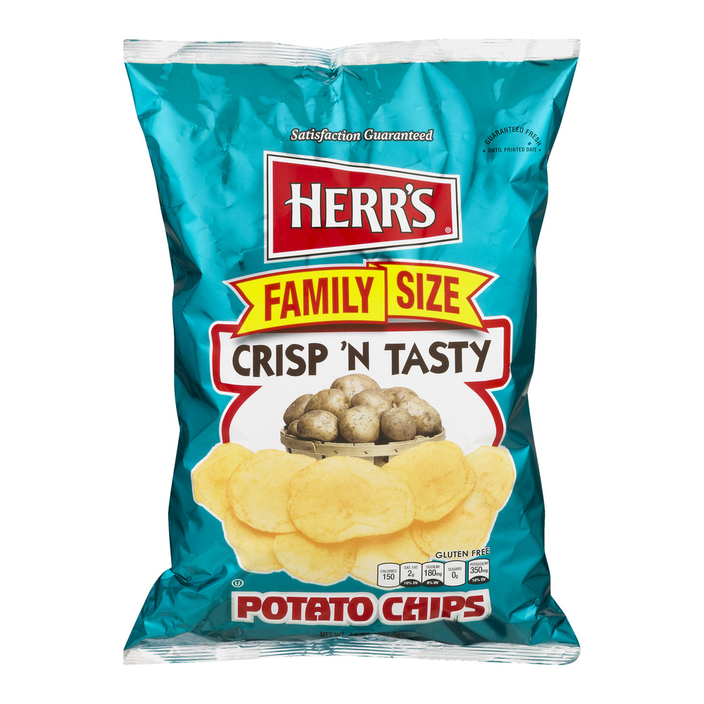 Herr's Crisp 'n Tasty Potato Chips Family Size, 14 Oz.