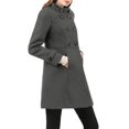 thumbnail image 4 of Allegra K Women's Stand Collar Double Breasted Trendy Winter Coat, 4 of 7