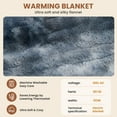 thumbnail image 6 of WISHEAD Electric Heated Blanket Throw 50''x60''Size Faux Fur Heating Blanket 5 Heating Settings, 3h Timer & Overheat Protection, Machine Washable, Soft Flannel and Sherpa Full Body Warmth,Light Gray, 6 of 9