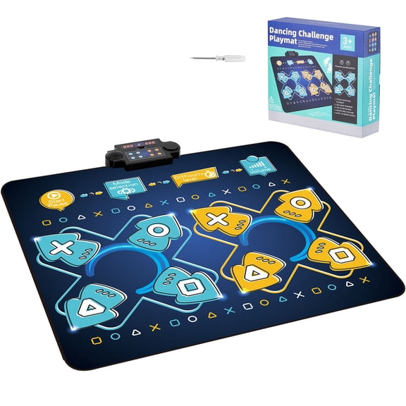 Dance Mat, 8-Button Dance Mixer Rhythm Step Play Mat, Electronic Dance Pad with Single/Two Player Modes, Adjustable Volume, Built-in Music, 8 Challenge Levels, Toys Gifts for 3  Year Old Girls