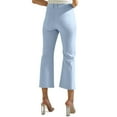thumbnail image 4 of Womens Cotton Blend Straight Leg Cropped Pants with Pockets Light Blue X-Large, 4 of 5