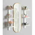 thumbnail image 7 of Kate and Laurel Caskill Mid-Century Oval Mirror, 16" x 48", Gold, Capsule-Shaped Accent Mirror for Entryway, Living Room, or Bathroom, 7 of 7