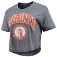 thumbnail image 2 of Women's Pressbox Navy Auburn Tigers Edith Vintage Burnout Crop T-Shirt, 2 of 3
