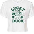 thumbnail image 3 of Disney - Donald Duck Lucky Duck - Juniors Cropped Graphic T-Shirt, 3 of 5