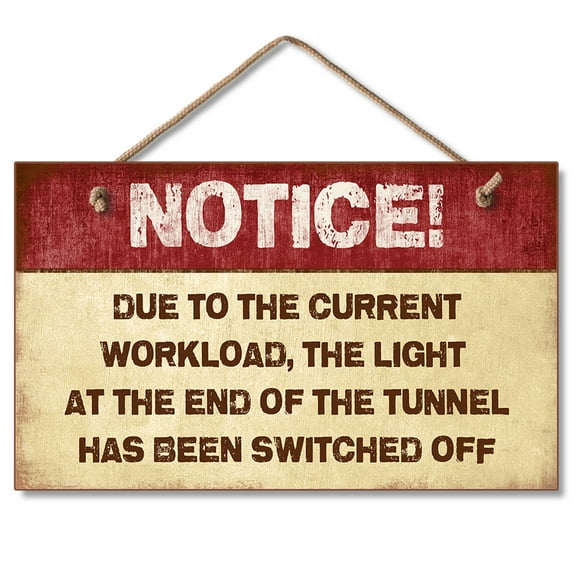 CounterArt "Light Switched Off" Humorous Hanging Wood Wall Sign