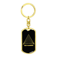 thumbnail image 4 of Sacred Geometry Trust The Universe Stainless Steel or 18k Gold Premium Swivel Dog Tag Keychain, 4 of 16