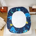 thumbnail image 5 of Homewish Kawaii Navy Dinosaur Full Size Sheets for Kids, Tropic Coconut Tree Bed Sheets, Cartoon Animal Sheet Sets, Luxury Bedroom Decor, 4 Pieces, 5 of 7