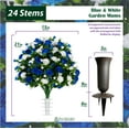 thumbnail image 2 of Sympathy Silks Artificial Cemetery Flowers Blue and White Garden Mums Bouquet with Vase, 2 of 9