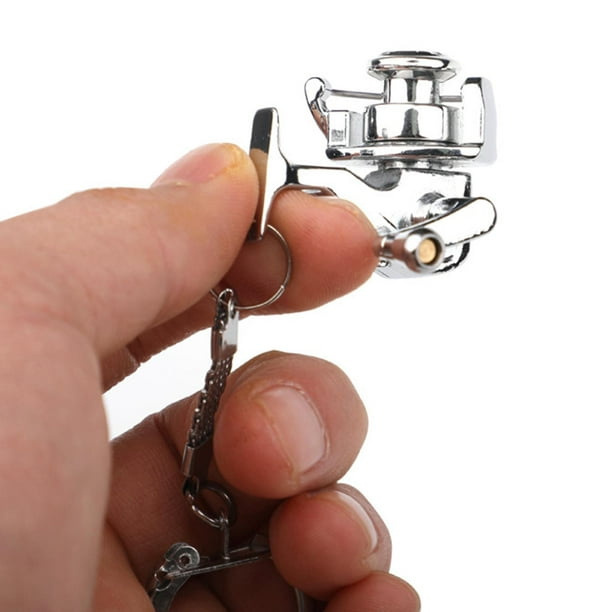Aluminum Alloy Fishing Reel Pendant Keychain Key Mini Miniature Fishing  Reel Keychain for 