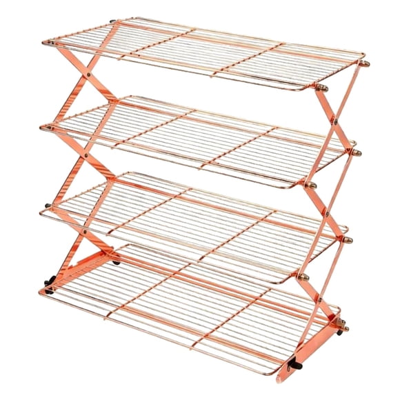 simhoa Cooling Rack Baking Easy Clean Folding Wire Rack for Cupcakes Picnic Outdoor 4 Tier