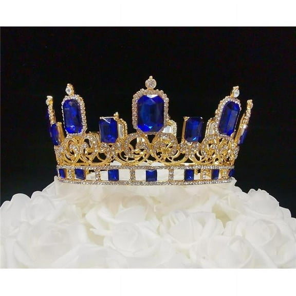 Tian Sweet 34042-RB 11.7 oz Large Royal Blue King Crown Cake Topper
