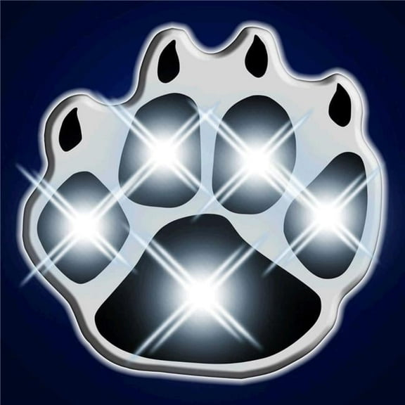 Blinkee 3479000 White Pawprint Flashing Body Light Lapel Pins