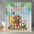 thumbnail image 2 of Poodle Hello Summer with Sunglasses and Surfboard Tropical Vibes Shower Curtain Poodles Dog Lover Gifts Idea Waterproof Bathroom Bathtub Curtain - 00007, 2 of 5