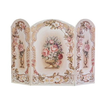 Copper Victorian Fireplace Screen - Stupell Industries Victorian Floral Fireplace Screen 42W 31H