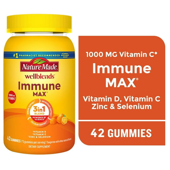 Nature Made Wellblends ImmuneMAX Gummy Vitamins, Immune Support Gummies, 42 Count