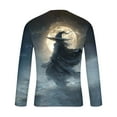 thumbnail image 5 of YOIAVAIOY Men's Graphic Long Sleeve T Shirts Halloween Ghost Pumpkin Print Shirts Long Sleeve Crew Neck Fall Tops Festival Casual Blouse Gray M, 5 of 5
