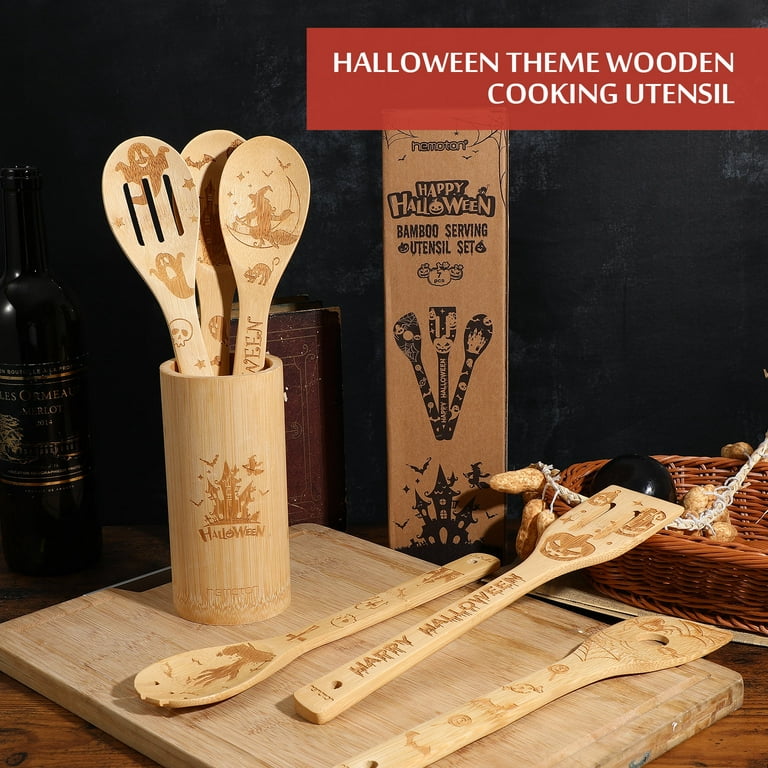 Wooden Spoons Halloween Kitchen Wooden Kitchen Utensils Set
