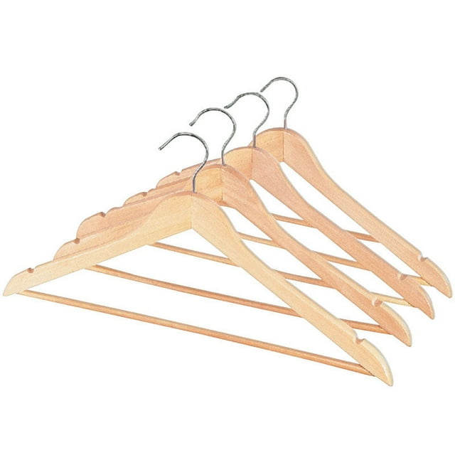 Perchero para trajes Whitmor Wood Brown, paquete de 16