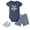 Blue Elephant Peanut, variant on Boy Cotton Bodysuit, Shorts and Shoe Set, Mommys Surfer Dude, 6-9 Months