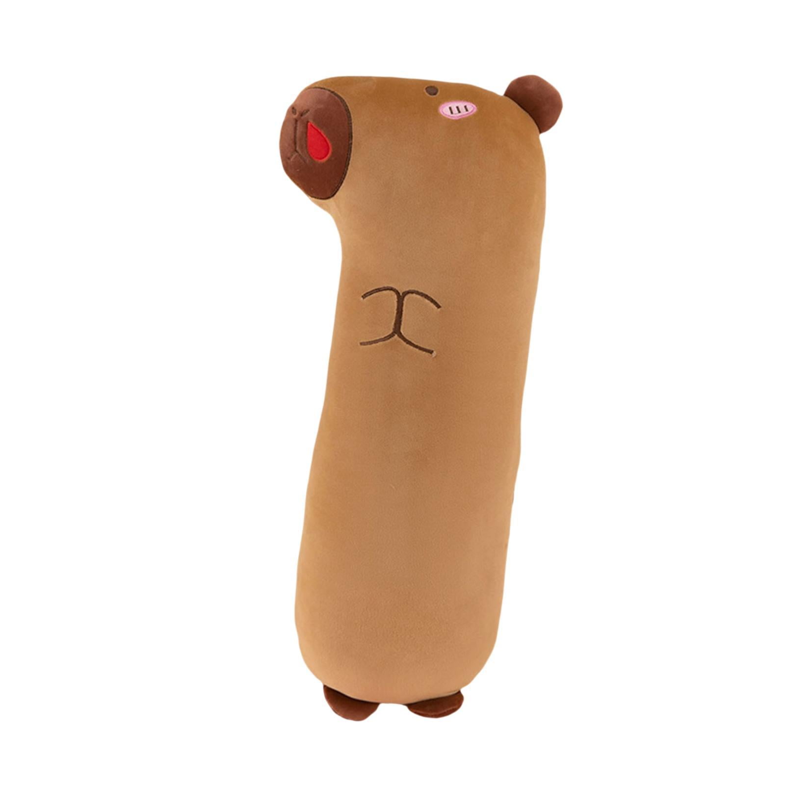 Tongina Capybara Animal Long Washable Removable Toy Sleep Pillow for Bedroom Home Office Decor red