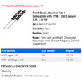 thumbnail image 2 of Front Shock Absorber Set 2 - Compatible with 1998 - 2003 Jaguar XJR 4.0L V8 1999 2000 2001 2002, 2 of 2