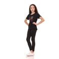 thumbnail image 5 of Pink Angel Girls 2-Pack Ribbed Graphic Tops. Rhinestone Tees, Soft Stretch Everyday Short Sleeve Shirts for Kids Girls, 5 of 8