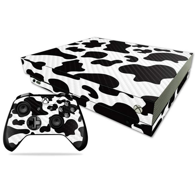 MightySkins Carbon Fiber Skin for Microsoft Xbox One X - Cow Print | Protective, Durable Textured Carbon Fiber Finish | Easy to Apply, Remove, and Change Styles | Made in The USA