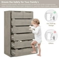 thumbnail image 3 of Homfa 7 Drawer Dresser, 51.3"H Wood Storage Cabinet with Upgraded Stable Base, Vertical Chest for Bedroom Living Room, Wash Gray, 3 of 7