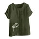 thumbnail image 4 of Vestidos Casuales Para Mujer, Blusas De Mujer De Moda Blusa informal de lino con botones y manga corta estampada para mujer, 4 of 4
