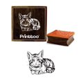 thumbnail image 1 of Printtoo Square Wooden Rubber Stamp Scrap-booking Craft Textile Cat Pattern Stamps-5 x 5 Inches, 1 of 2