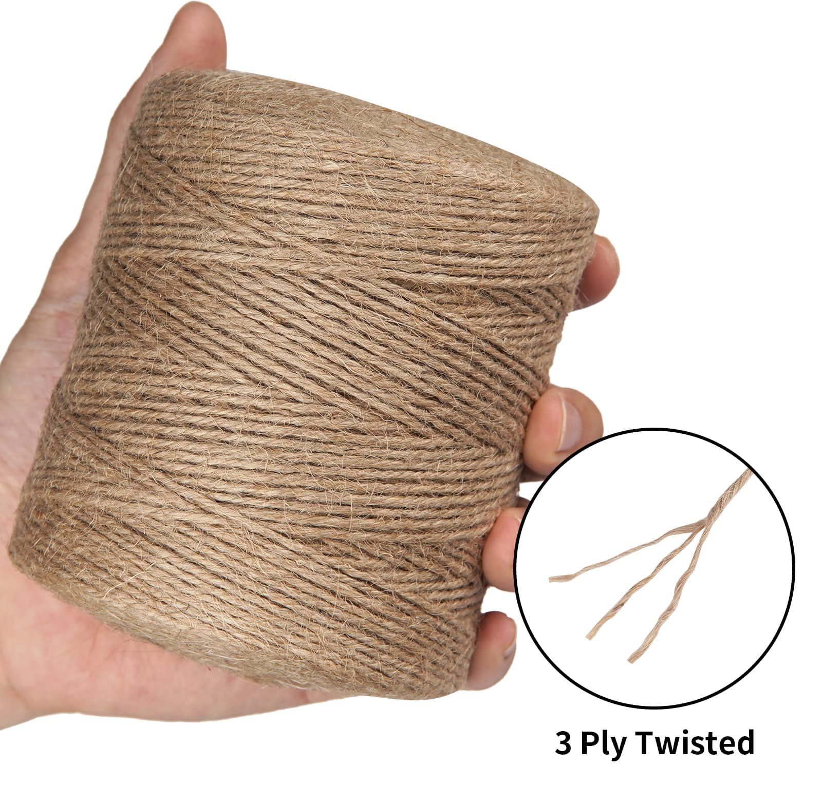 Baker Ross AG222 Natural Textured Hessian Jute Twine for Crafting (2mm x 100m)