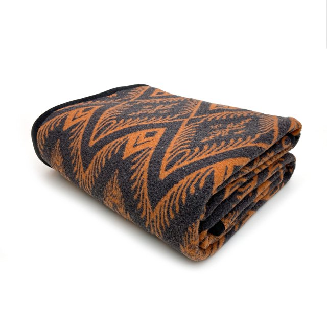 PuTian Manta de Lana Merino Manta para Acampar al Aire Libre - 63" x 51" Bohemia Naranja Ideal para Acampar al Aire Libre Eventos Deportivos Kits de Supervivencia y Emergencia - Manta de Lana súper Su