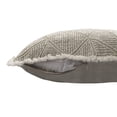 thumbnail image 2 of 20" X 20" Beige and Ivory Geometric Linen Zippered Pillow With Embroidery, Fringe, 2 of 6