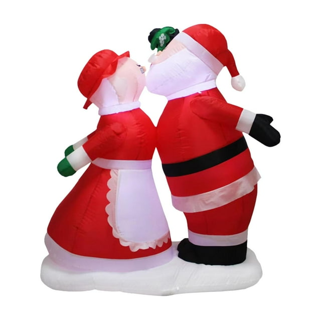 Inflables navideños para exteriores, decoraciones de 5,9 pies de altura, pareja besándose, bonito para fiesta en interiores, hogar, jardín, escenario mayimx Explotar a Papá Noel