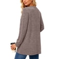 thumbnail image 4 of Womens Cardigan Lightweight Long Sleeve Knit Cardigan Sweaters Fall Casual Open Front Shirts Camel,L, 4 of 9