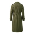 thumbnail image 5 of Mrmaere Men Lapel Trench Coat Double Breasted Belted Long Sleeve Outerwear For Business Daily Army Green XXL, 5 of 9