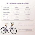 thumbnail image 5 of ACEGER 24 inch woman bike, single speed bicycle with rattan basket and rear rack, blue, 5 of 5
