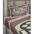 thumbnail image 4 of Ambesonne Retro Fitted & Top Sheet Set with Shams, Vintage Cinema Movie Star, Paprika Ecru and Grey, 4 of 5