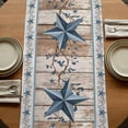 thumbnail image 5 of Table Runners 48 Inches Long Dress Scarves, Texas Star Rustic Farmhouse Kitchen/Dining Table Runner, Short Coffee Tablerunners, Country Blue Berry Brown Wooden Plank 13x48 Inch, 5 of 9