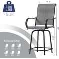 thumbnail image 6 of UDPATIO Patio Swivel Bar Stools Chair of 6, Outdoor Bar Height Set, All Weather High Back and Armrest Patio Stools & Bar Chairs for Backyard, Lawn Garden, Balcony and Pool, Brown, 6 of 7
