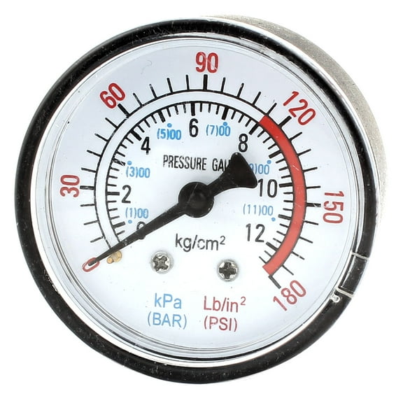 Unique Bargains Air Compressor 1/4PT Male Threaded 0-180PSI 0-12Bar Pressure Gauge Replacement