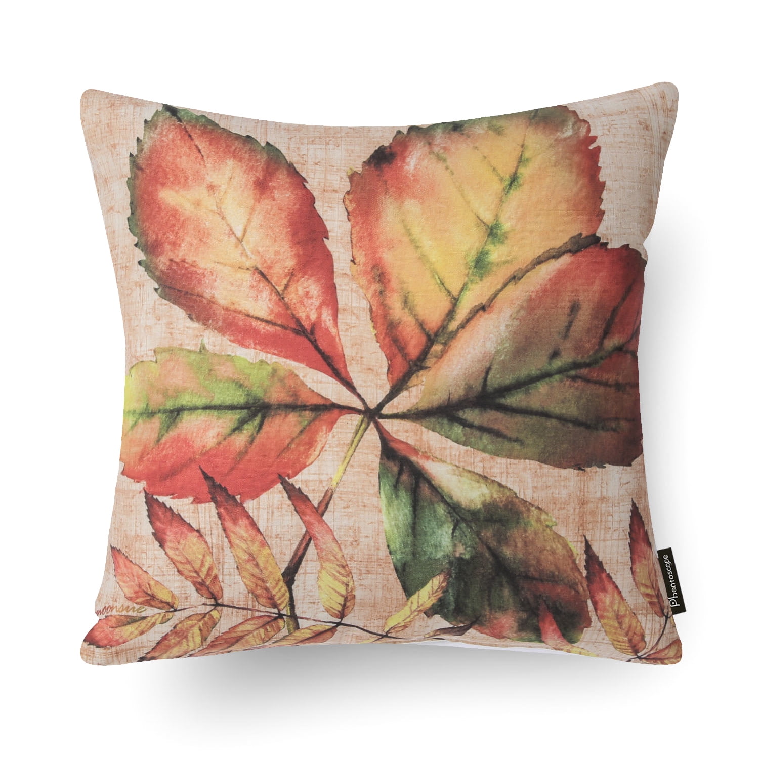 Autumn Series Printed Decorative Throw Pillow Covers for Thanksgiving, Maple, 18" x 18", Set of 4