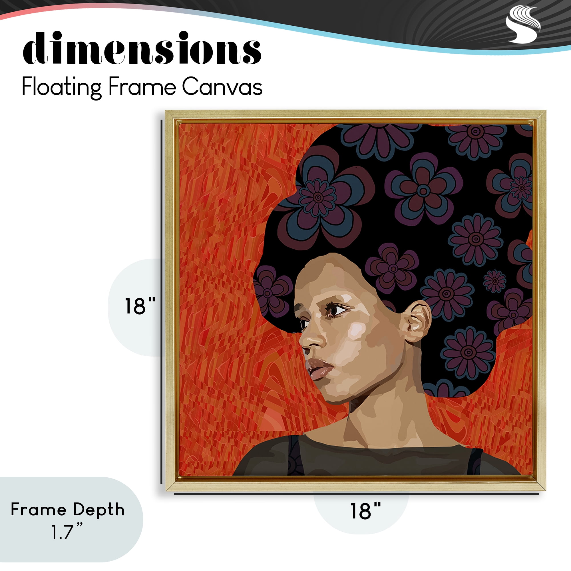 Stupell Industries Portrait Of A Dreamer Gold Framed Floater Canvas Wall Art, design by Lynnda Rakos