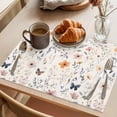 thumbnail image 3 of Spring Floral Placemats Set of 1, Watercolor Flower Romantic Butterfly Farmhouse Non-Slip Place Mats Washable Table Mats for Kitchen Dining Table Decorations Indoor/Outdoor, 3 of 9