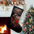 thumbnail image 1 of The Hellfire Club Tema: Calcetines de Navidad, fino lino blanco para colgar en escaleras y chimenea, decoración navideña para el hogar, regalo de Navidad. 54cm × 38cm, 1 of 5