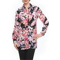 thumbnail image 4 of Foxcroft Women’s Jade Blooming Floral Tunic Shirts, Red Flower, 10AV/MD/RG, 4 of 5
