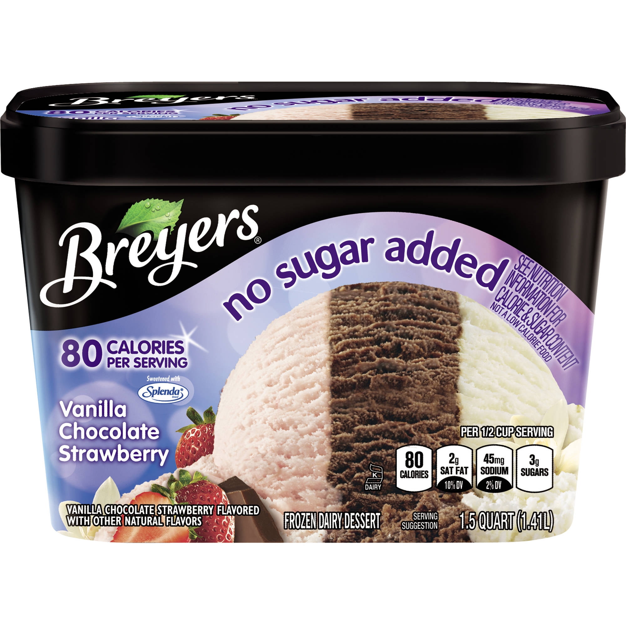 How much fat is there in Breyers ice cream?