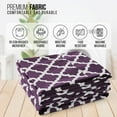 thumbnail image 5 of Lux Decor California King Bed Sheets 4 Piece, Soft Microfiber, Deep Pockets - Quatrefoil Pattern, 1 Fitted & 1 Flat Sheet, 2 Pillowcases, Purple, 5 of 8